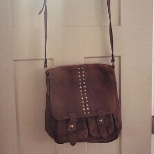 Beautiful Patricia Nash suede crossbody (Boho style) Cognac color.